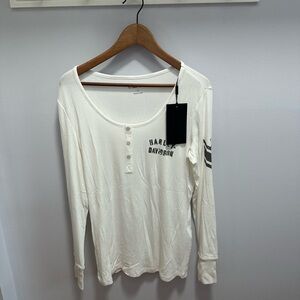 Harley-Davidson Cream Long Sleeve Buttoned Tee